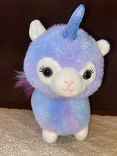 Kellytoy Rainbow Tie Dye Blue Purple Pink Llama Unicorn Stuffed Animal Toy EUC