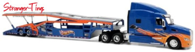 Iconic Replicas Peterbilt 579 mit Autotransporter blau 1/64