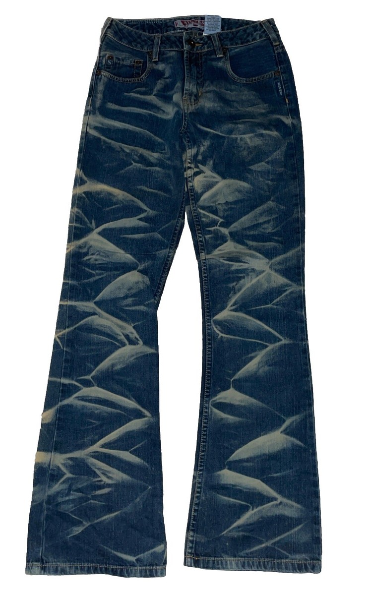 Women's SILVER Flare Zip Fly Denim Jeans~Blue~Size 27 32, 27/32