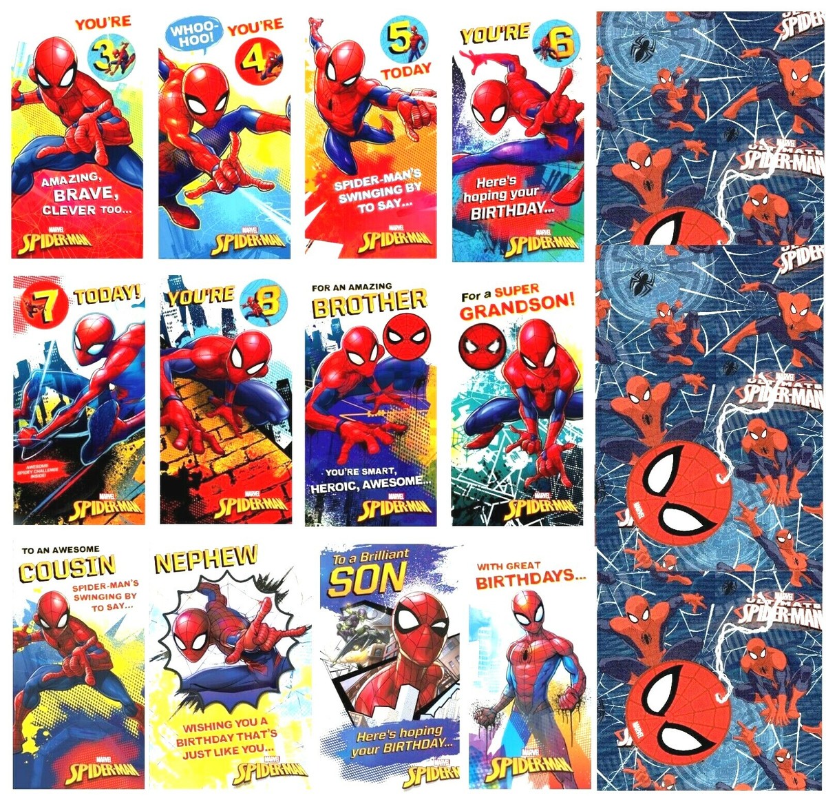 Personalised Spiderman Birthday Card – Son, Grandson, Nephew, Brother, Cousin (SPID5)