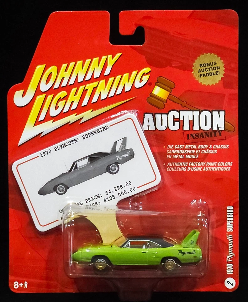 Coche coleccionable Johnny Lightning 70 1970 Plymouth Superbird subasta locura RR Foto 2 de 2