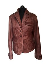 Gorgeous Ladies Vintage Soft Italian Brown Leather Jacket Size 38”