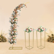Ballon Arch Stand And 2 Wedding Flower Stands, Arch Backdrop Stand For Parties
