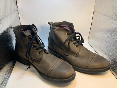 J Shoes A1518 Estate Brown Leather Lace Up Cap Toe Chukka