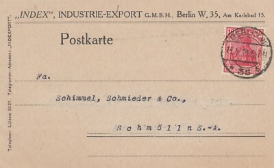 BERLIN, Postcard 1919, INDEX Industrie-Export GmbH