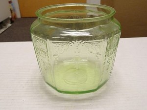 uranium glass cookie jar