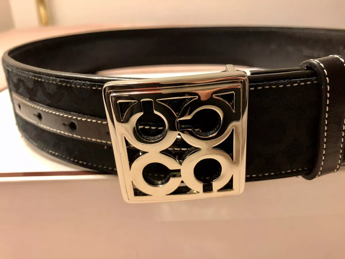 Coach - Women’s Signature Buckle Belt Size SMALL Black NEW