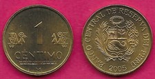 PERU 1 CENTIMO 2005 UNC ACCENT MARK IN PERU,LARGE BRAILLE,ACCENT MARK IN CEN