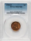 1938-D Superb Gem BU Lincoln Cent ~ PCGS MS67RD