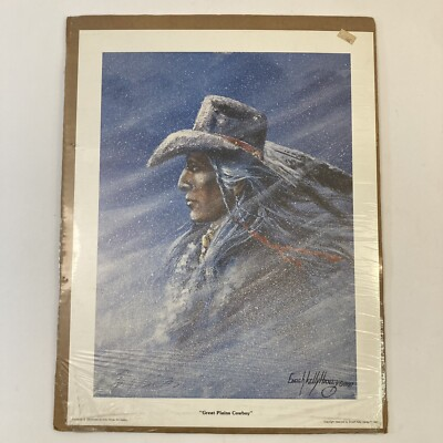 #ad #ad Enoch Kelly Haney Art Gallery SIGNED Print “Great Plains Cowboy” 16”x12” Genuine $195.77