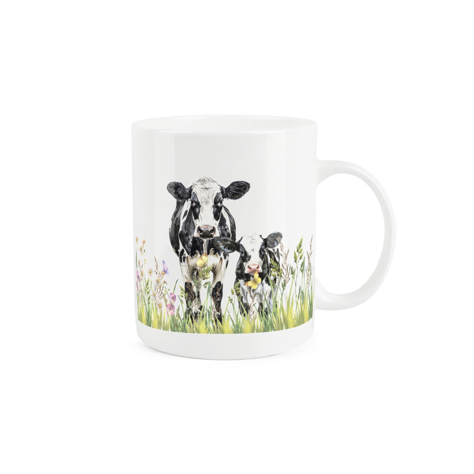 Bone China Countryside Animals Mug - Friesian Cow & Calf Drinkware Gifts