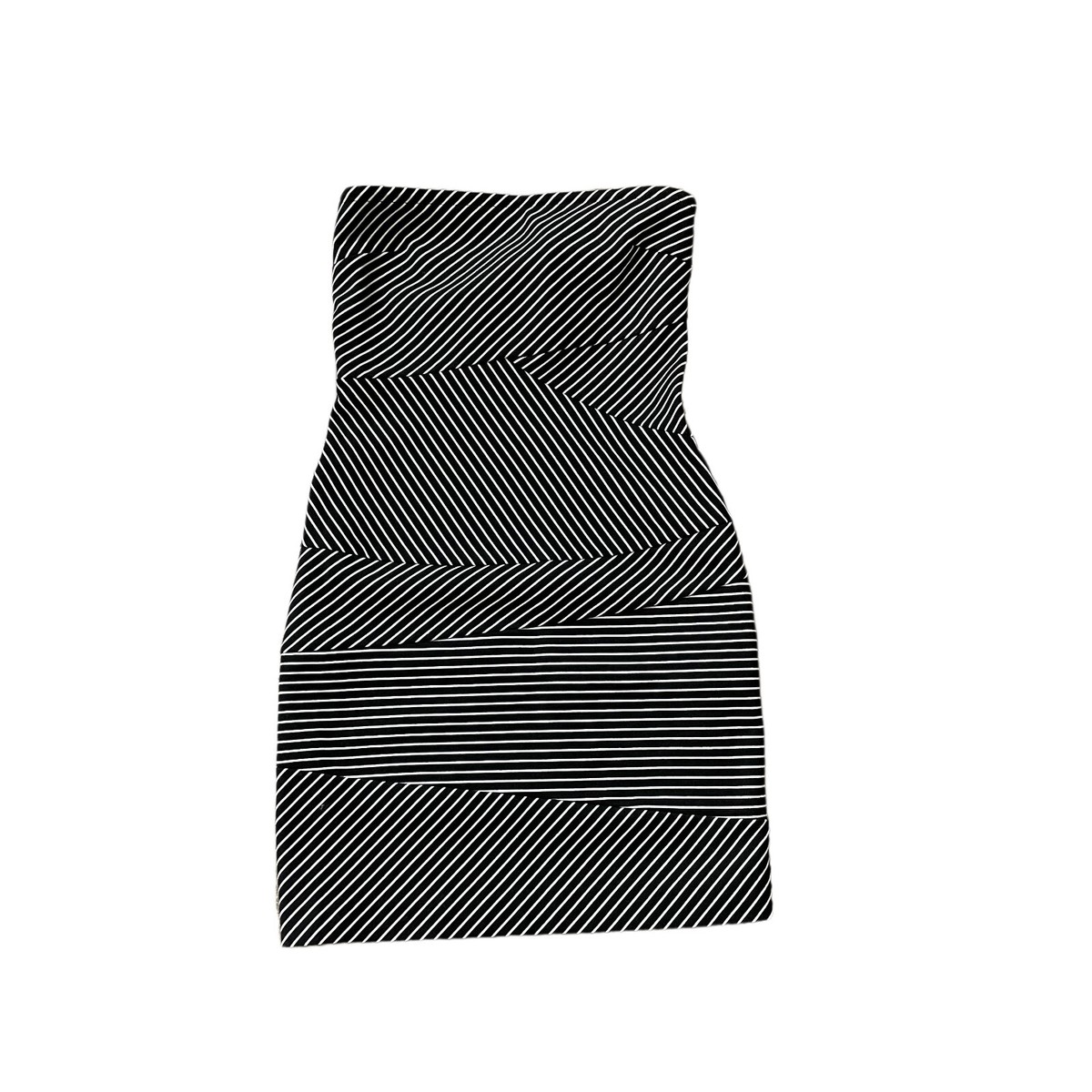 Banana Republic Tube Dress Black White Striped Ponte Knit