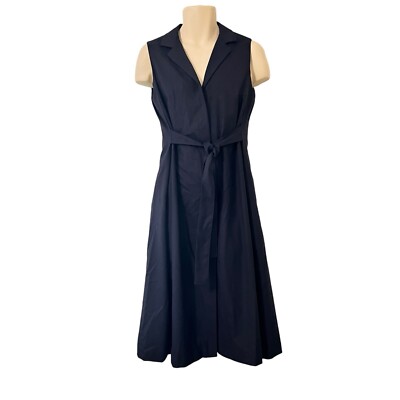 Club Monaco Half Belted Button Front Shirt Dress Navy Blue Sleeveless Size 8 | eBay Club Monaco Half Belted Button Front Shirt Dress Navy Blue Sleeveless Size 8 | eBay