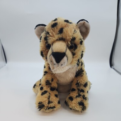 WILD REPUBLIC Leopard CHEETAH Cat 11'' Fuzzy Beanie Plush Smoke free home