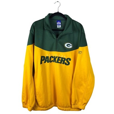 2000s Reebok Green Bay Packers Quarter Zip Fleece Men's Large (Broken Zipper)
