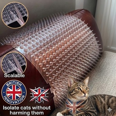 Katze Scat Spike Matte klar Haustier Spikes Abwehr Matte für Sofa Tür Balkon Terrasse UK