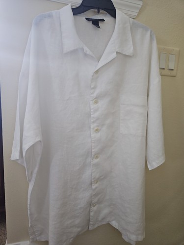 Alden, Alden Ridge Shirt Mens 2XL 100% Linen Short Sleeve Button Up Camp Shirt
