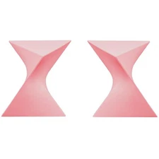Home Square Modern Plastic Triangle End Table in Pink - Set of 2