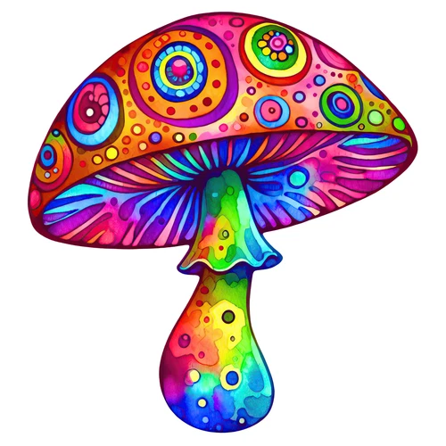 Psychedelic Magic Mushroom Groovy Trippy Self Adhesive Vinyl Sticker