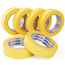 ADHES Yellow Painters Tape Yellow Masking Tape, 1.2 inch x 55 Yards x 6 Rolls