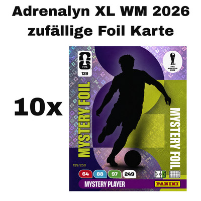 Adrenalyn XL FIFA World Cup 2026 WM Cards - 10x zufällige Foil Glitzer Karte