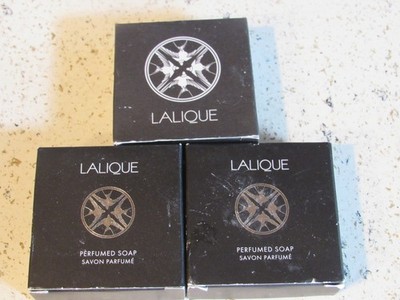 3pc Lot Lalique Beauty Perfumed Bar Soap Savon 50g 1.8 Oz NEW Travel Size Zz20
