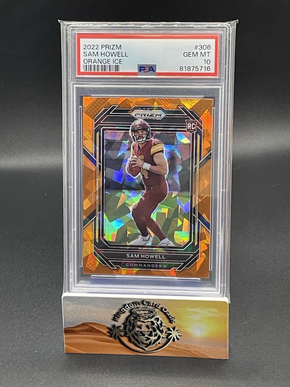 💥2022 Panini Prizm Sam Howell Orange Ice Prizm Rookie #306 Commanders PSA 10💥