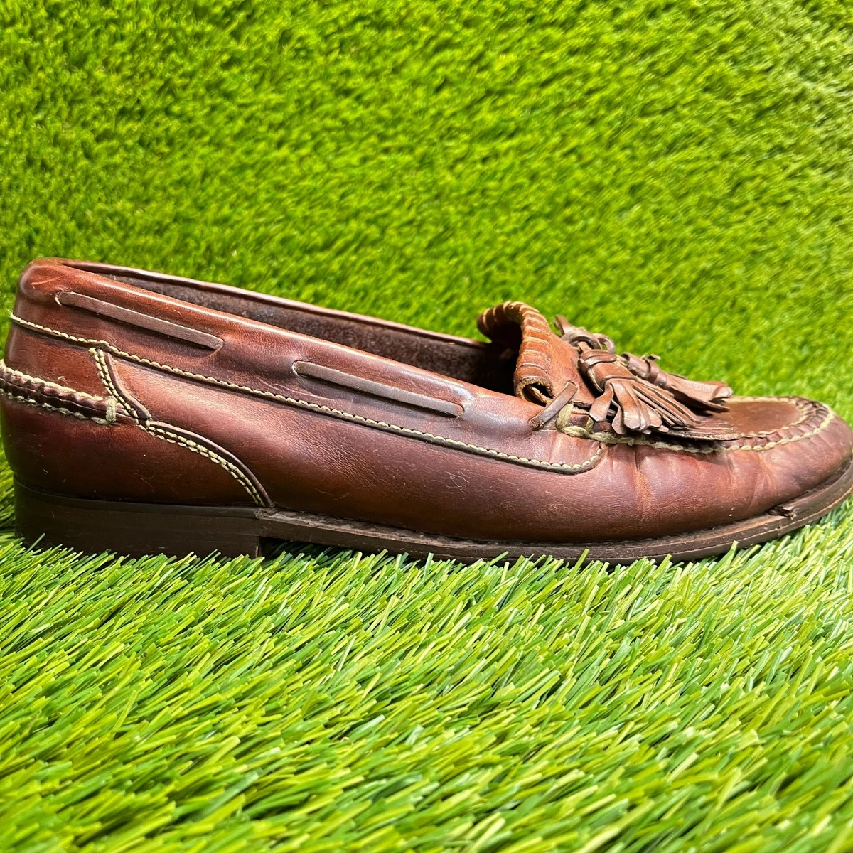 Cole Haan Men\'s Tassel Loafers Leather Cherry Brown 10.5 Mens Cole Haan Brown Tassel Loafers 10.5 D | eBay main image 3