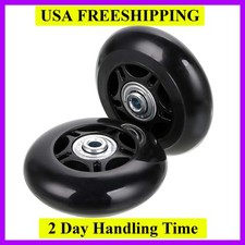 Black Luggage Suitcase Replacement 2 Wheels Sets 48mm1.89"/70mm2.75"/75mm2.95...