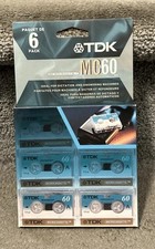 TDK MC60 Microcassette 6-Pack Blank Audio Tapes 60 Min 2005 NEW Sealed NOS