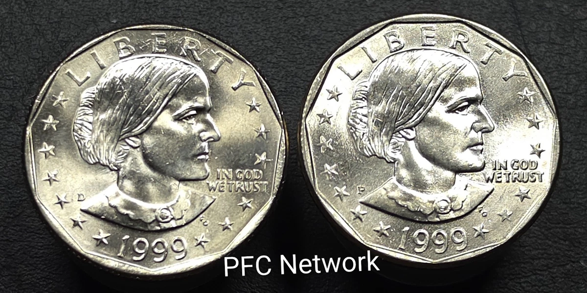 Uncirculated 1999 Susan B Anthony Dollars (1979-1981, 1999) for