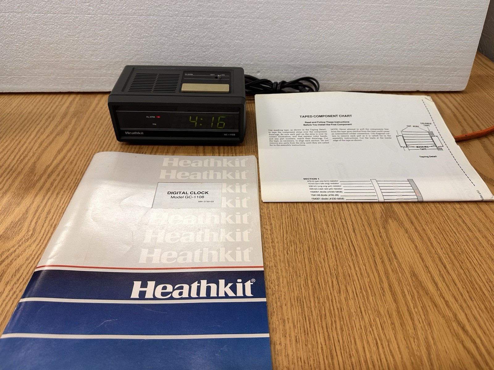 Vintage Heathkit Digital Clock W/ Instruction Manual Model GC-1108 Tested Works.