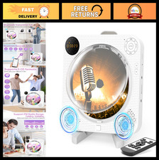 Bluetooth Wall-Mounted CD Player with Speakers, Remote Control FM Radio