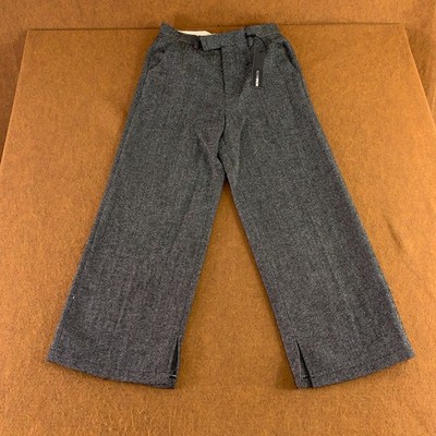 Fashion Nova Mens 30 Black Textured Split Hem Wide Leg Trouser Pants NWT