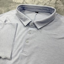 Lululemon Evolution Polo Shirt Mens M Blue Performance Lightweight Pique