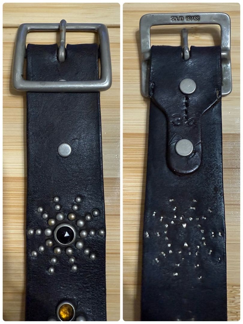 HTC Leather Belt Python Stone Multi-color Vintage… - image 1