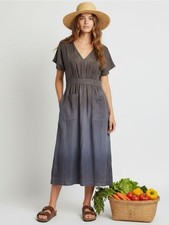 Madewell Purple Gray Tie Dye V Neck Prairie Dress Pockets M