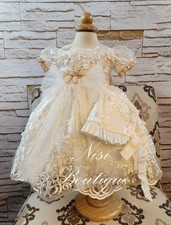 Free Shipping  Beautiful Baptism Dress, Christening Gown, Baby Girl Ivory Dress