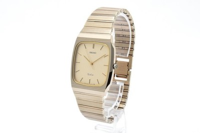 EXC+5 ] SEIKO Dolce 9531-5140 Gold Dial Quartz Tungsten Men's