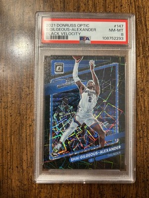 2021-22 Panini Optic Shai Gilgeous-Alexander #147 Black Velocity 02/39 Jersey #
