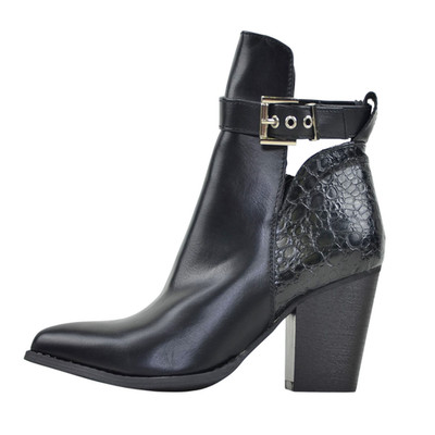 DAMENSCHUHE DESIGNER SCHWARZ COWBOY-WESTERN-BOOTS ELEGANT STIEFELETTEN