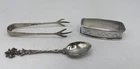 Bundle Of Sterling Silver - Sugar Tongs, Napkin Ring & 800 Silver Spoon - 29.15g