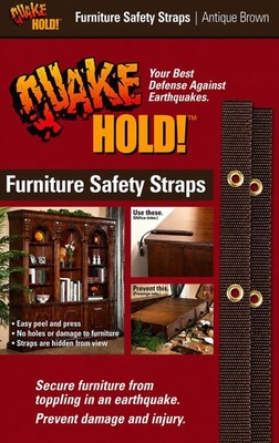 QuakeHOLD! Furniture Strap Kit, Antique Brown Anti Tip Wall Anchors, 15 Inch ...