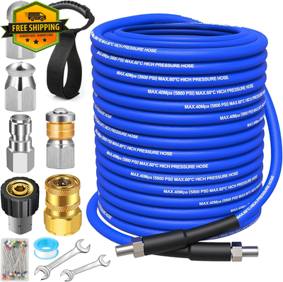 #ad Sewer Jetter Kit for Pressure Washer 100 FT 5800 PSI Pressure Drain Cleaner $75.99