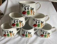 6 Vintage My Favorite Soup Mug Cup Giftco Anthropomorphic Vegetables