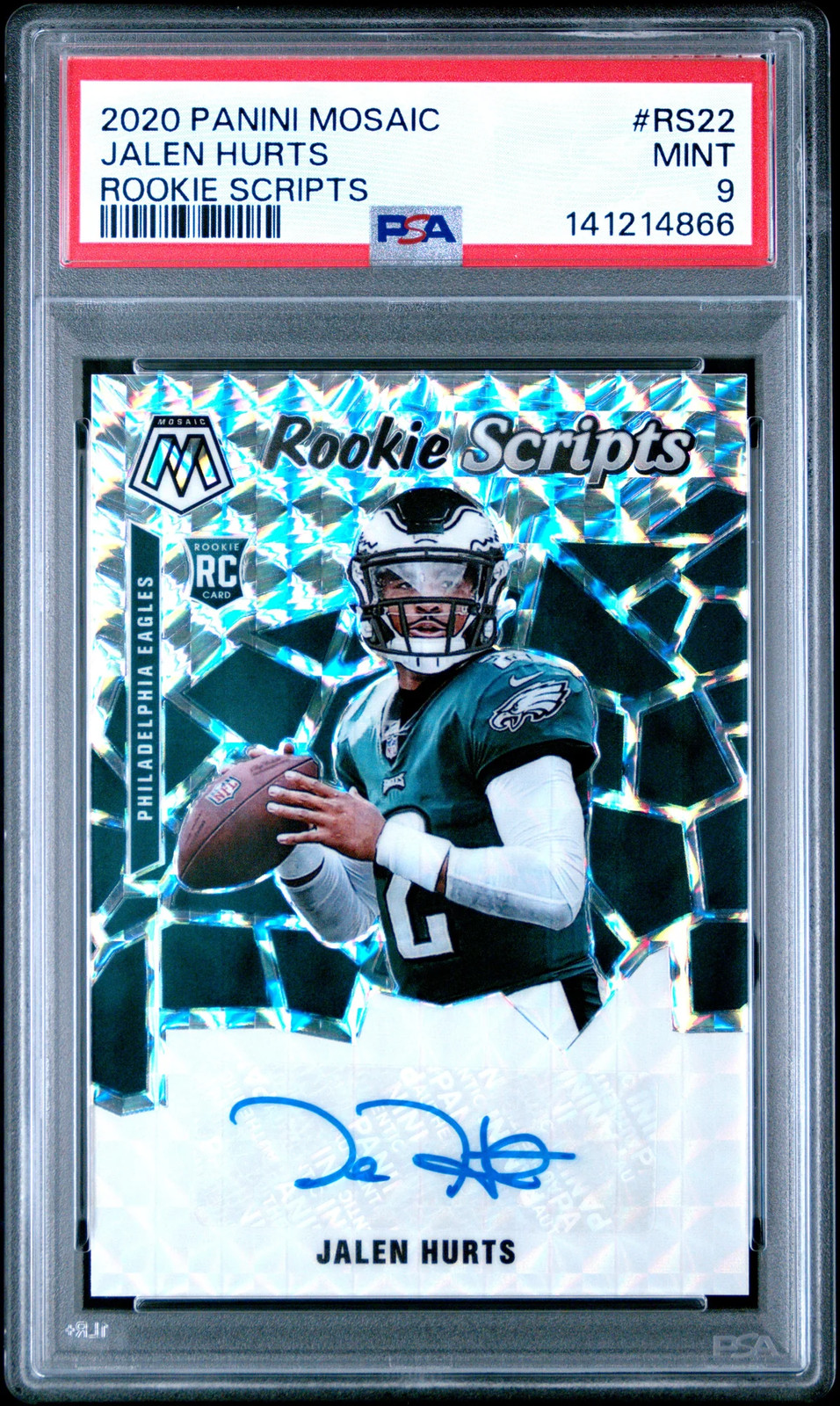 2020 Panini Mosaic Rookie Scripts Jalen Hurts #RS22 PSA 9
