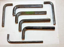 Lot of 7 Allen Style L shaped Hex Key Wrenches