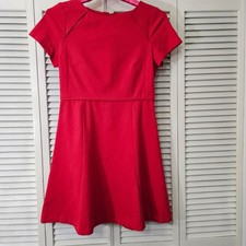 J.Crew Red Short Sleeve Fit & Flare Mini Dress 8 Tailored Minimalist Preppy Twee