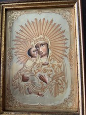 Icon of the Vladimir Mother of God: Lithograph on Porcelain