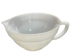 Fire King 7.5" Mixing Batter Bowl White Milk Glass D Handle Anchor Hocking VTG